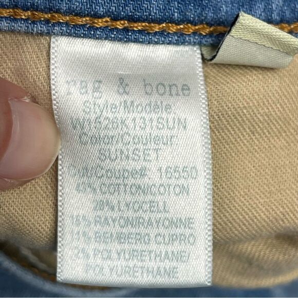 Rag & Bone Capri Jeans Women’s 26 Blue Skinny Low Rise Medium Wash Denim Stretch - Picture 7 of 14